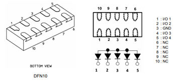 Mechanical Drawing - Toshiba DF6D7M1N & DF10G7M1N ESD Protection Diodes